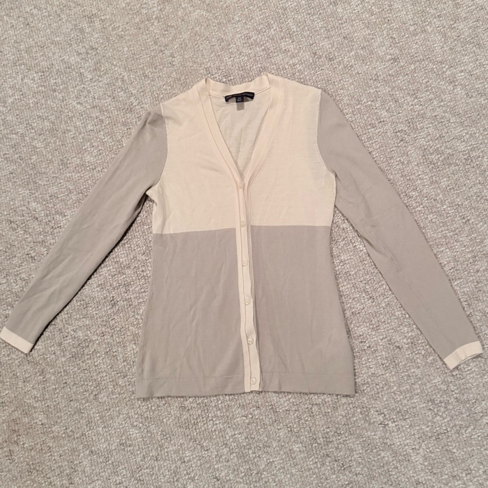 Brooks Brothers two tone merino wool cardigan Sweater